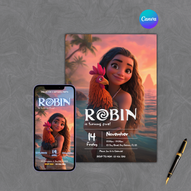 Thumb 1 Moana Birthday Party Invitation | Editable & Printable | Ocean and Island Adventure Theme