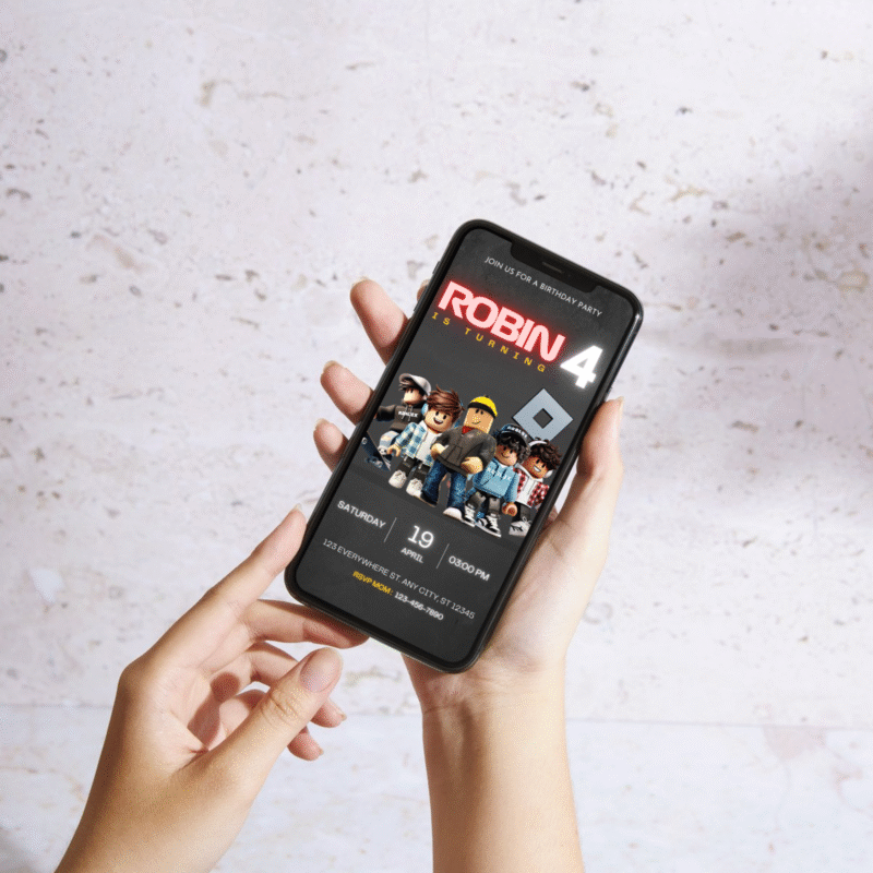 Thumb 3 Editable Roblox Birthday Invitation – Video Game Party Invite – Gaming Theme – Printable Template