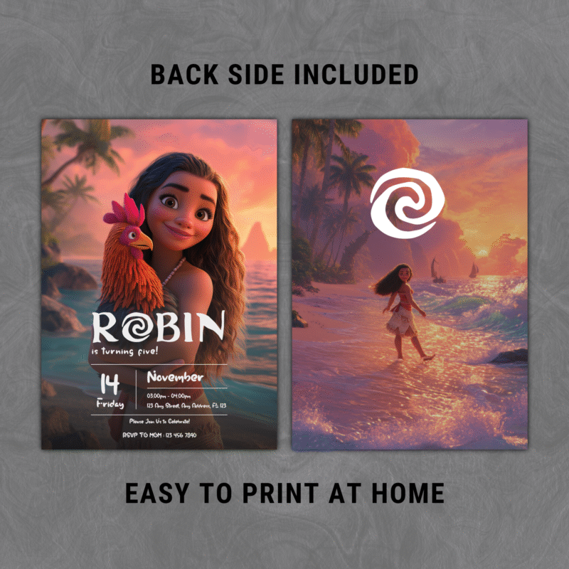 Thumb 5 Moana Birthday Party Invitation | Editable & Printable | Ocean and Island Adventure Theme