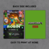 Editable Minecraft Birthday Invitation – Editable Canva Gamer Party Invite – Pixel Block Theme